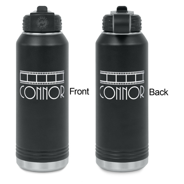 Movie Theater Laser Engraved Water Bottles - Front & Back Engraving - Front & Back View