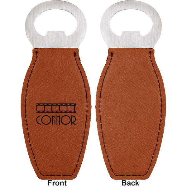 Movie Theater Leather Bar Bottle Opener - Front and Back (single sided)