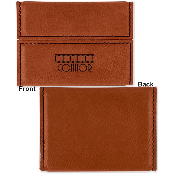 Movie Theater Leather Business Card Holder Front Back Single Sided - Apvl