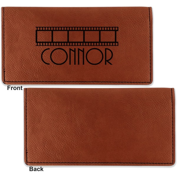 Movie Theater Leather Checkbook Holder Front and Back Single Sided - Apvl