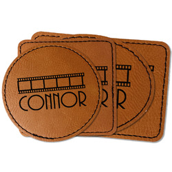 Movie Theater Faux Leather Iron On Patch (Personalized)