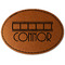 Movie Theater Faux Leather Iron On Patch - Oval (Personalized)