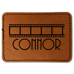 Movie Theater Faux Leather Iron On Patch - Rectangle (Personalized)
