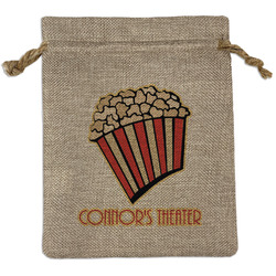 Movie Theater Medium Burlap Gift Bag - Front (Personalized)