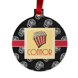 Movie Theater Metal Ball Ornament - Double Sided w/ Name or Text