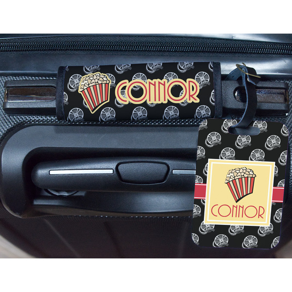 Movie Theater Metal Luggage Tag & Handle Wrap - In Context