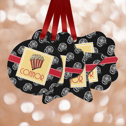 Movie Theater Metal Ornaments - Double Sided w/ Name or Text