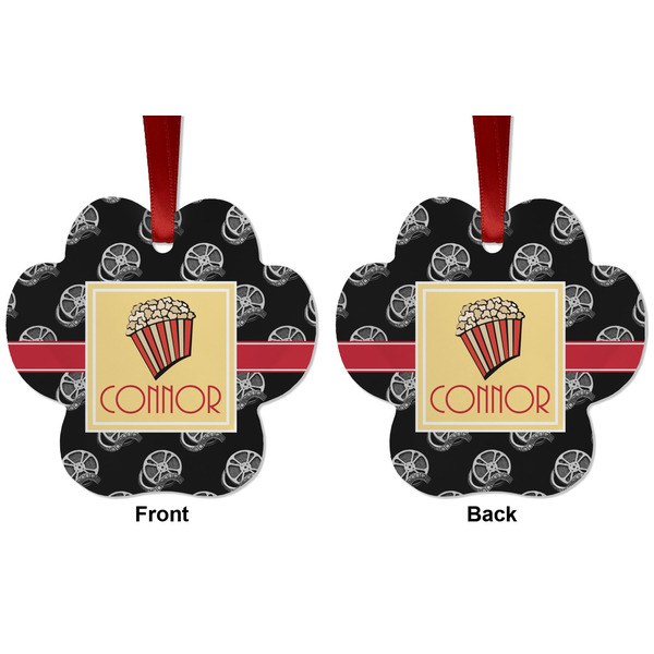 Movie Theater Metal Paw Ornament - Front and Back