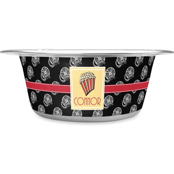 Custom Movie Theater Stainless Steel Dog Bowl - Large (Personalized)