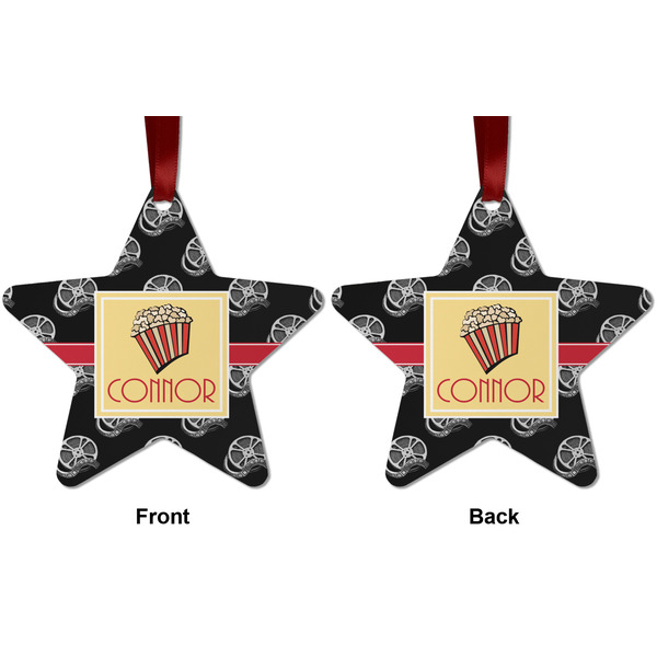 Movie Theater Metal Star Ornament - Front and Back