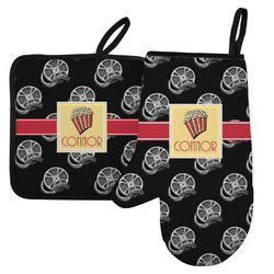 Movie Theater Left Oven Mitt & Pot Holder Set w/ Name or Text