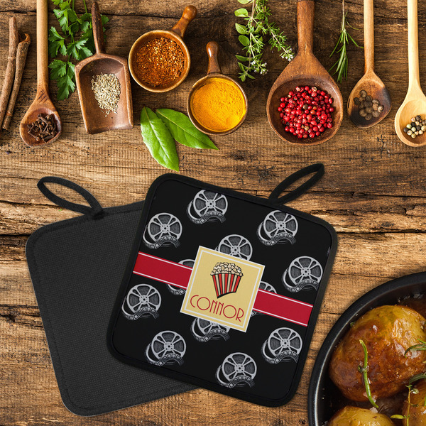 Movie Theater Neoprene Pot Holder - Set of 2  LIFESTYLE (Flatlay)