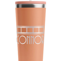 Movie Theater RTIC Everyday Tumbler with Straw - 28oz - Peach - Single-Sided (Personalized)