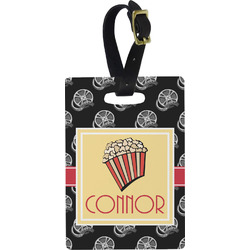 Movie Theater Plastic Luggage Tag - Rectangular w/ Name or Text