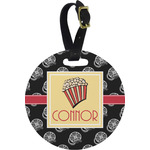 Movie Theater Plastic Luggage Tag - Round (Personalized)