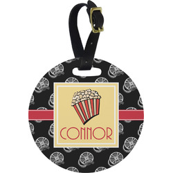 Movie Theater Plastic Luggage Tag - Round (Personalized)