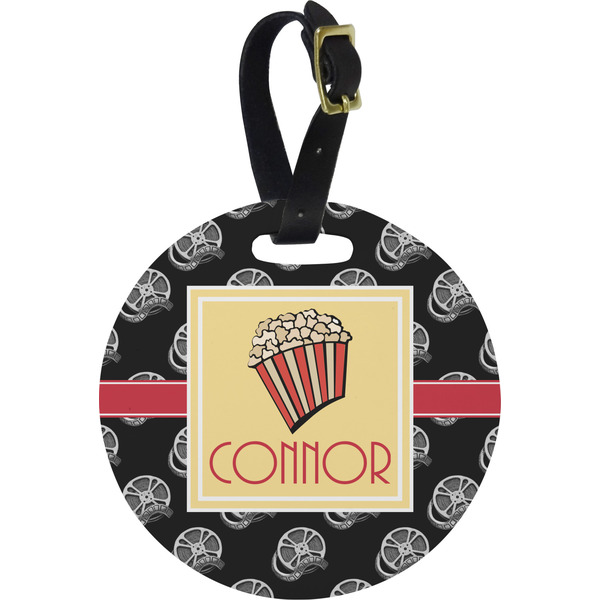 Custom Movie Theater Plastic Luggage Tag - Round (Personalized)