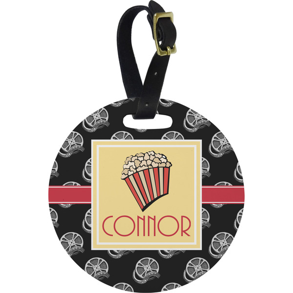 Custom Movie Theater Plastic Luggage Tag - Round (Personalized)