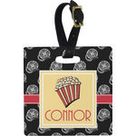 Movie Theater Plastic Luggage Tag - Square w/ Name or Text