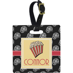 Movie Theater Plastic Luggage Tag - Square w/ Name or Text