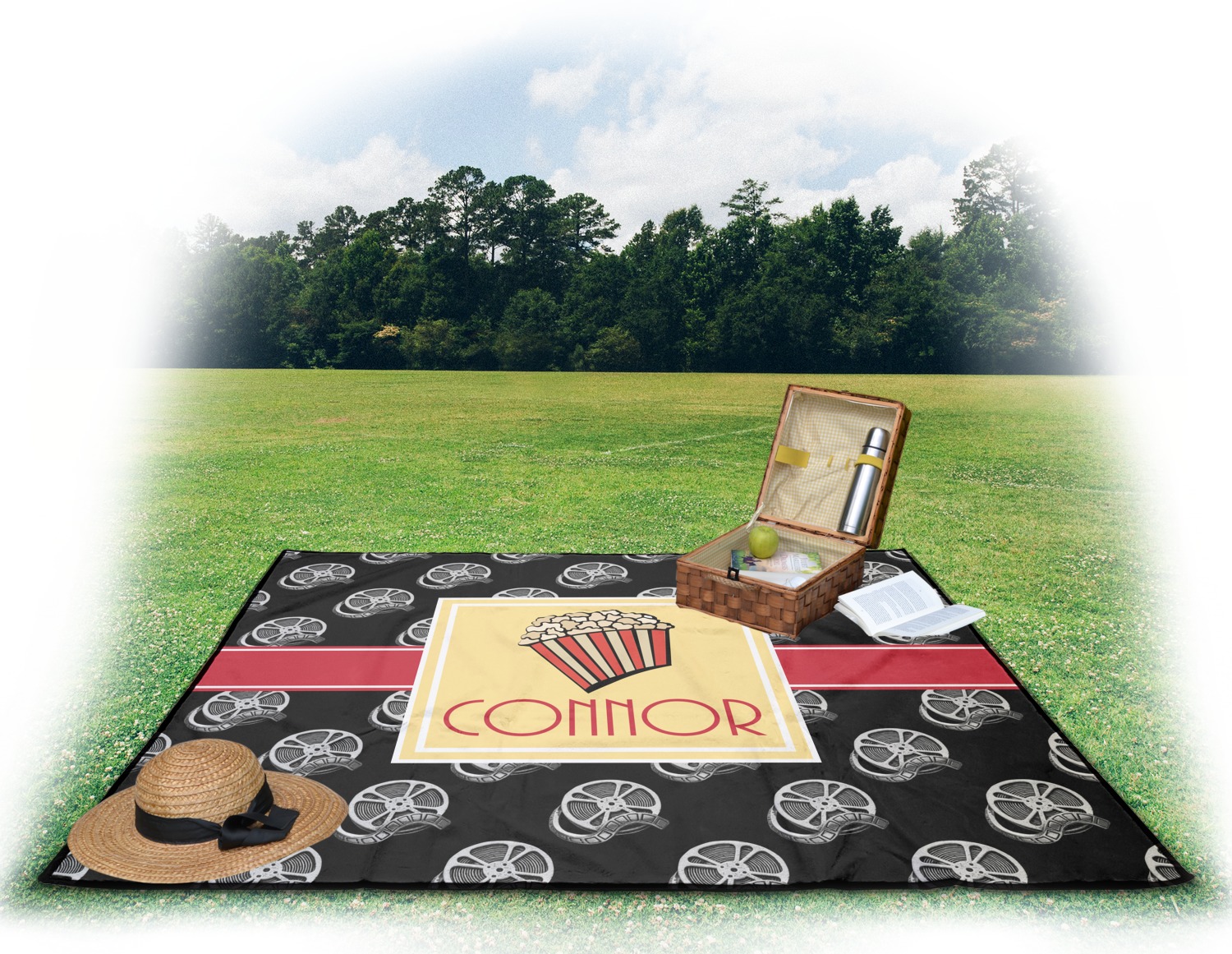 Custom Movie Theater Outdoor Picnic Blanket (Personalized) YouCustomizeIt