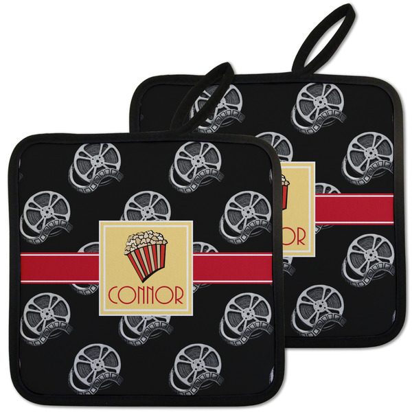 Custom Movie Theater Pot Holders - Set of 2 w/ Name or Text