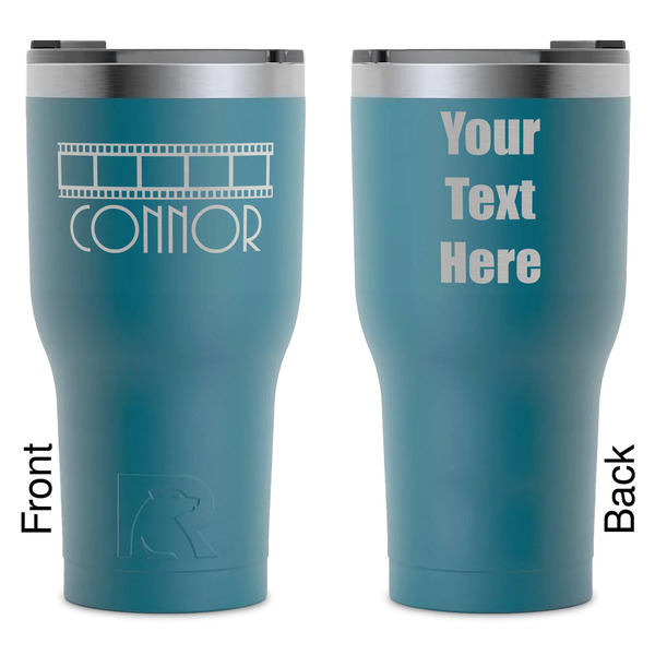 Custom Movie Theater RTIC Tumbler - Dark Teal - Laser Engraved - Double-Sided (Personalized)