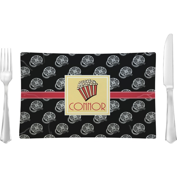 Custom Movie Theater Rectangular Glass Lunch / Dinner Plate - Single or Set (Personalized)