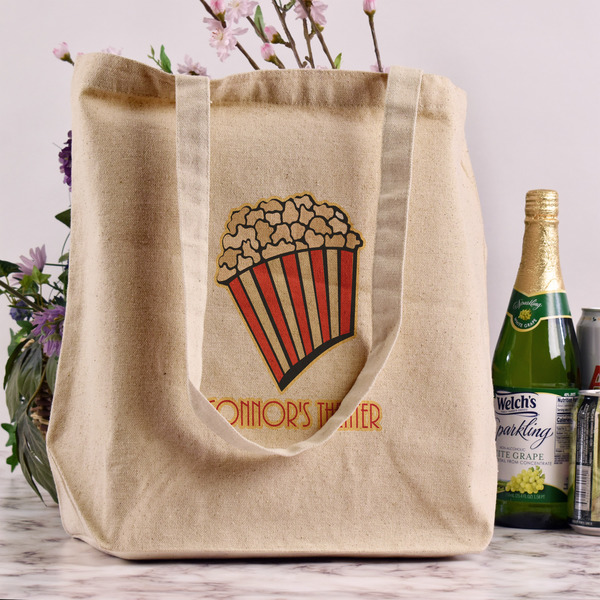 Movie Theater Reusable Cotton Grocery Bag - In Context
