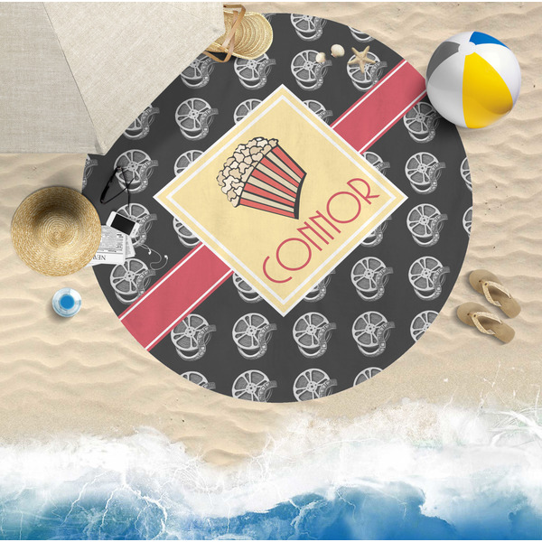 Movie Theater Round Beach Towel Lifestyle