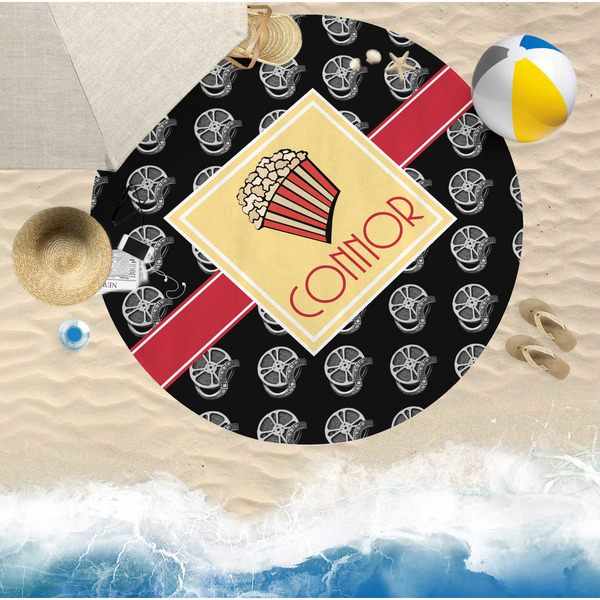 Movie Theater Round Beach Towel Lifestyle