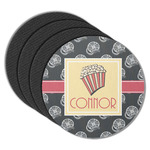 Movie Theater Round Rubber Backed Coasters - Set of 4 (Personalized)