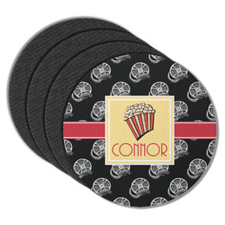 Movie Theater Round Rubber Backed Coasters - Set of 4 (Personalized)