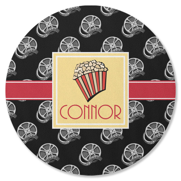 Custom Movie Theater Round Rubber Backed Coaster (Personalized)