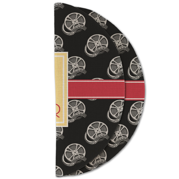 Movie Theater Round Linen Placemats - HALF FOLDED (double sided)