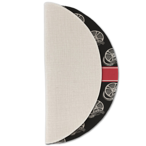 Movie Theater Round Linen Placemats - HALF FOLDED (single sided)