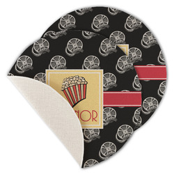 Movie Theater Round Linen Placemat - Single Sided - Set of 4 (Personalized)