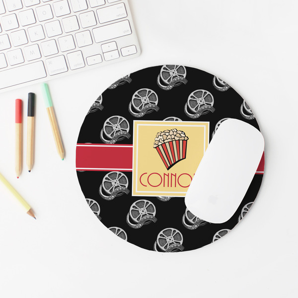Movie Theater Round Mousepad - LIFESTYLE 2