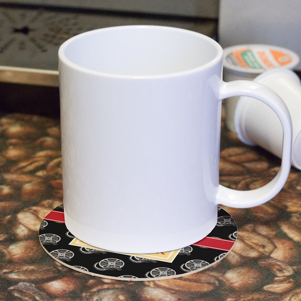 Movie Theater Round Paper Coaster - With Mug