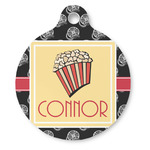 Movie Theater Round Pet ID Tag - Large (Personalized)