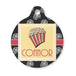 Movie Theater Round Pet ID Tag - Small (Personalized)