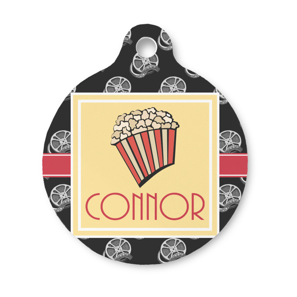 Custom Movie Theater Round Pet ID Tag - Small (Personalized)