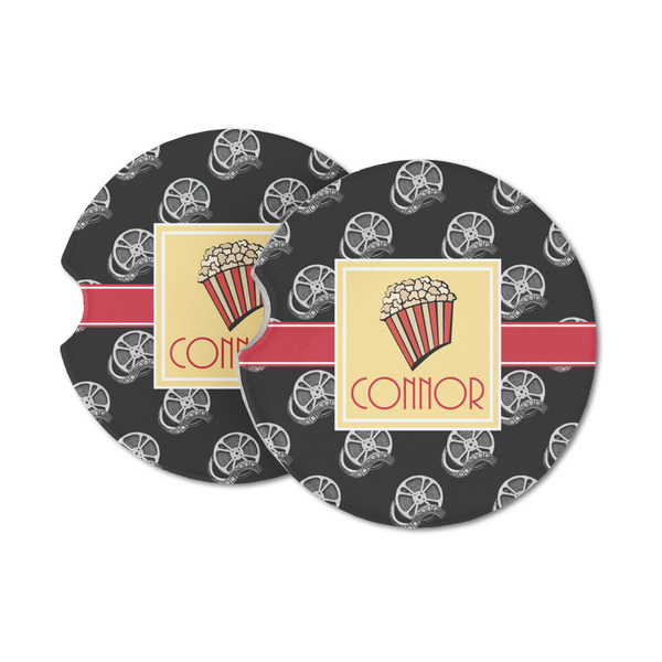Custom Movie Theater Sandstone Car Coasters - Set of 2 (Personalized)