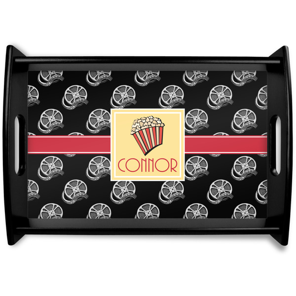 Custom Movie Theater Black Wooden Tray - Small w/ Name or Text