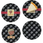 Movie Theater Set of 4 Glass Appetizer / Dessert Plate 8" (Personalized)