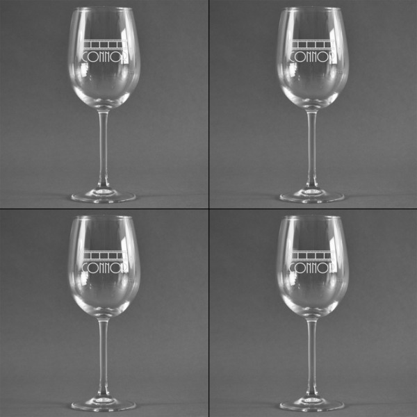 Movie Theater Set of Four Personalized Wineglasses (Approval)