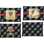 Movie Theater Set of 4 Glass Rectangular Appetizer / Dessert Plate w/ Name or Text