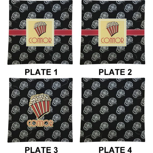 Movie Theater Set of Square Dinner Plates (Approval)