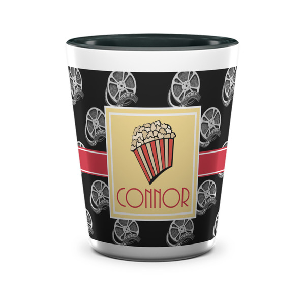 Custom Movie Theater Ceramic Shot Glass - 1.5 oz - Two Tone - Set of 4 (Personalized)