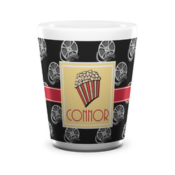 Movie Theater Ceramic Shot Glass - 1.5 oz - White - Set of 4 (Personalized)